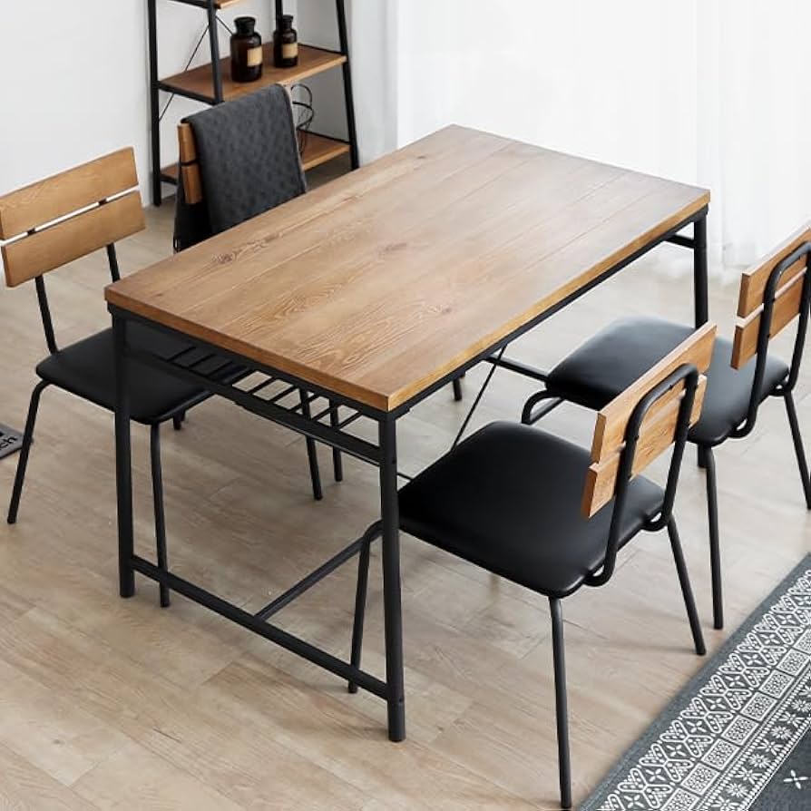 Amazon｜モダンデコ ヴィンテージ風 ダイニングテーブルセット 4人掛け