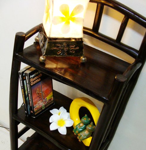 Amazon｜アジアン家具 バリ家具 ♪AR 原木ナチュラル4段ラック（M