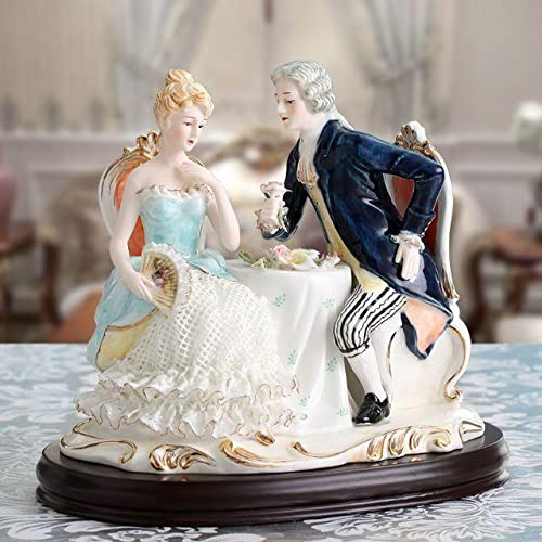 Amazon | 陶器 人形 幸せそうなカップル 製陶 陶製レースドール 置物