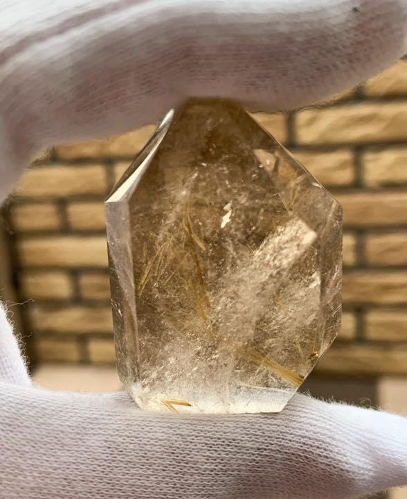 Amazon.co.jp: 金運アップ！ルチルクォーツ 六角柱 No390 : 文房具