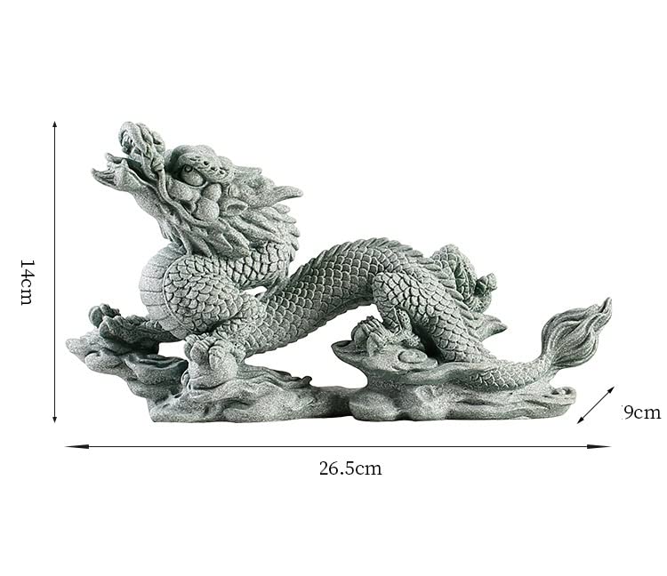 Amazon.co.jp: 龍 の置物 青砂石 神龍 風水グッズ 開運グッズ 縁起物