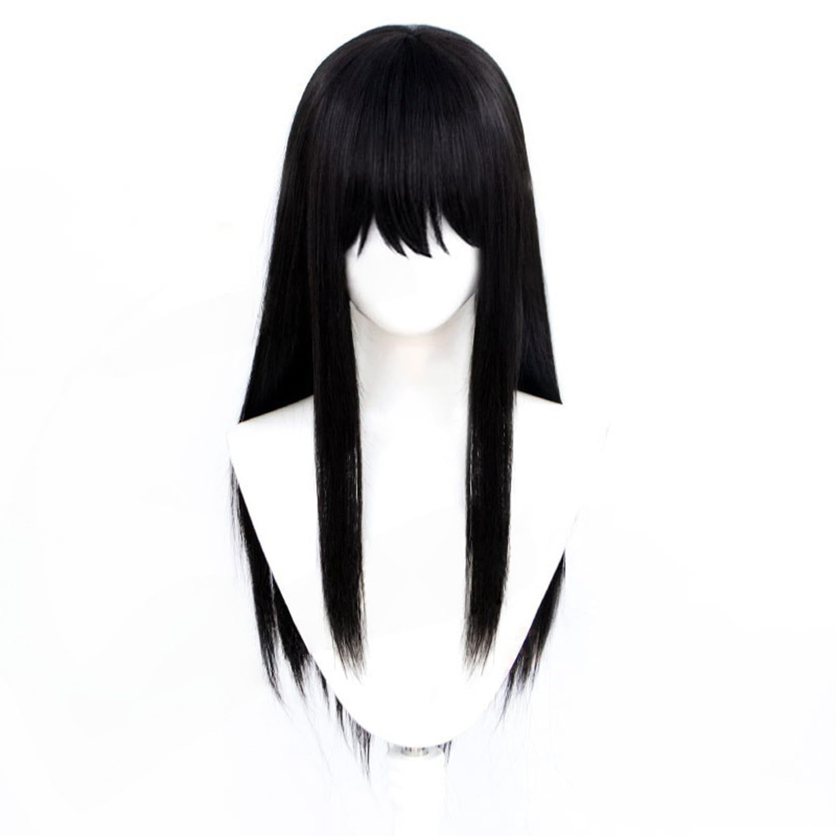 Amazon.co.jp: LAOBAO 朝霧彩 コスプレ ウィッグ 黒髪 セミロングヘア