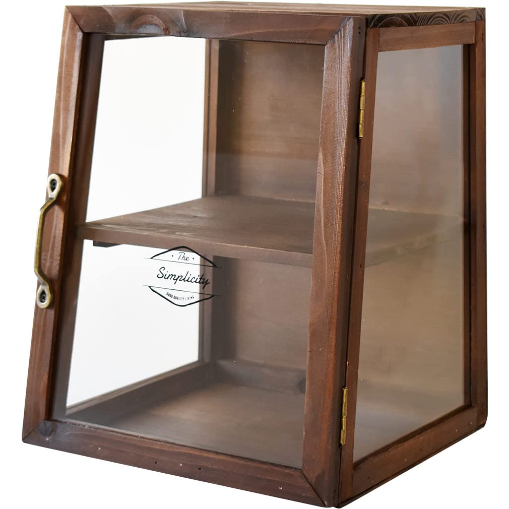 送料無料 アンティーク調 ディスプレイ ガラス 棚 3段 オシャレな細長