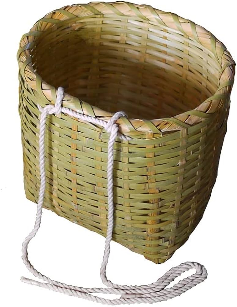 Amazon | 竹製腰かご（大）31cm×28×高31cm 腰ビク 背負い籠 | 腰袋・釘袋