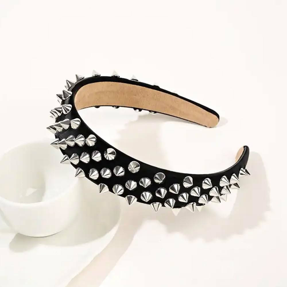 Amazon.com : BaBakiak Punk Studded Headband, Rock Roll Hair Band