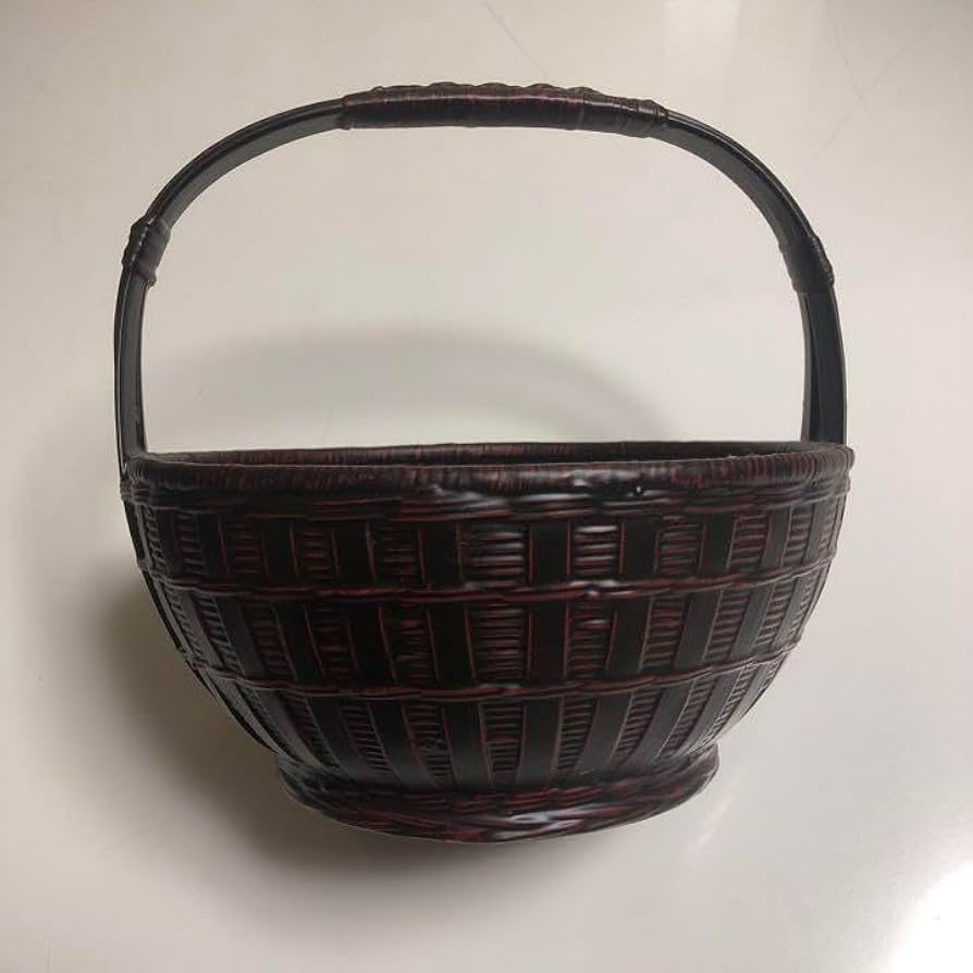 Amazon.co.jp: 久留米 九藍 手付盛籠 九州籃胎漆器 らんたいバスケット