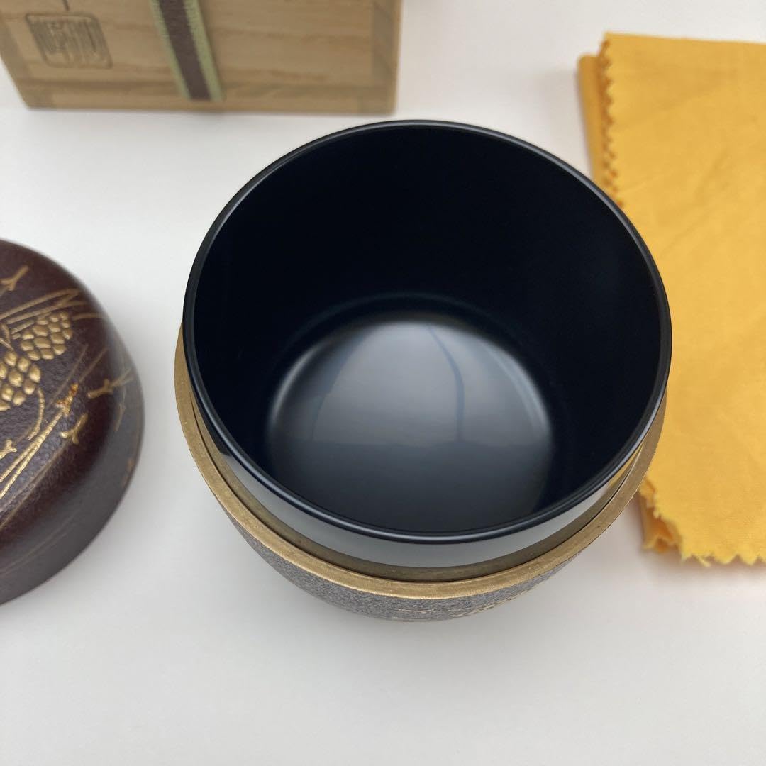 Amazon.co.jp: 篠崎仙峰 蒔絵 棗 茶道具 漆芸 棗 仙峰 松葉 松 蒔絵 共