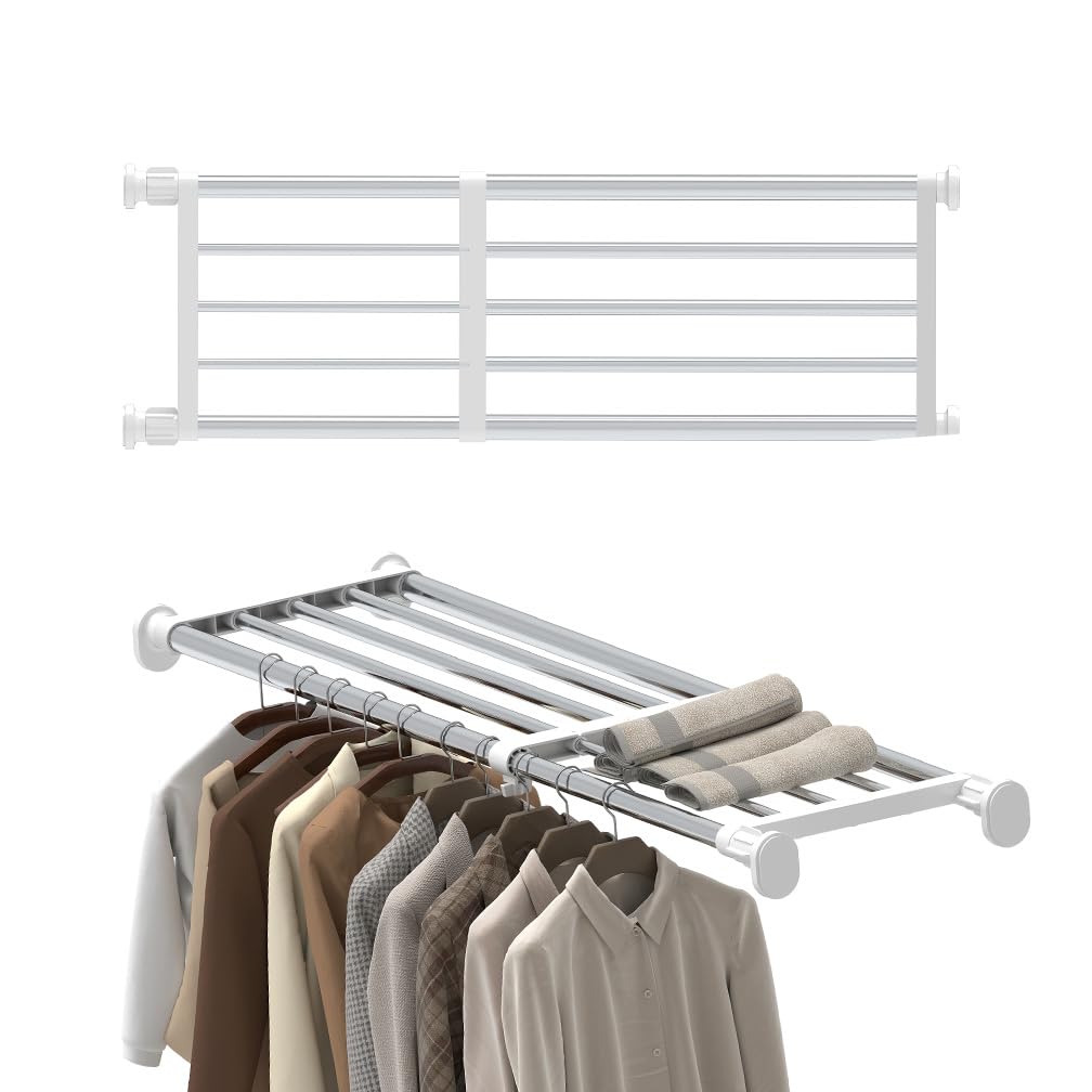 Amazon.com: Hershii Tension Shelf Expandable Rod Closet System