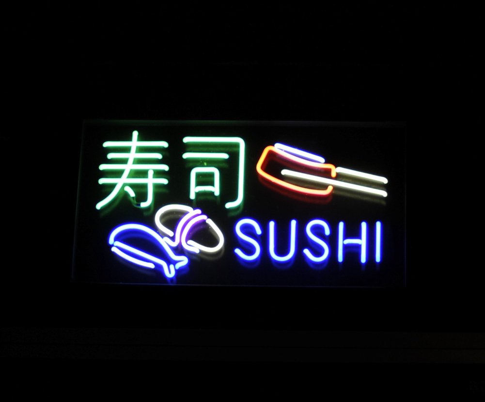 Amazon | LiQi【Sushi 寿司】ネオン 看板 NEON SIGN （縦35cmX横45cm