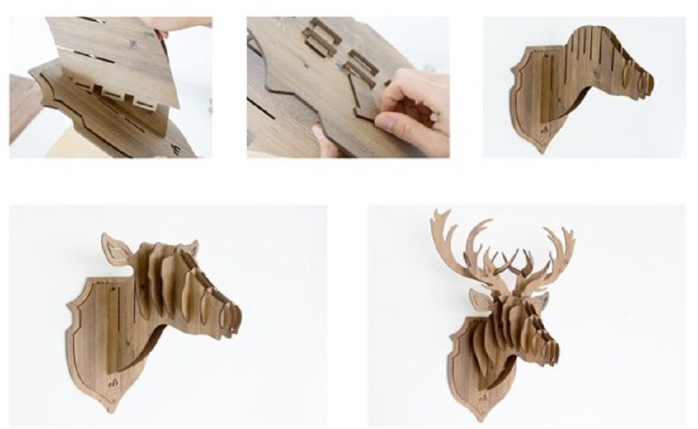 Amazon.co.jp: 木製 ハンティング トロフィー HUNTING TROPHY