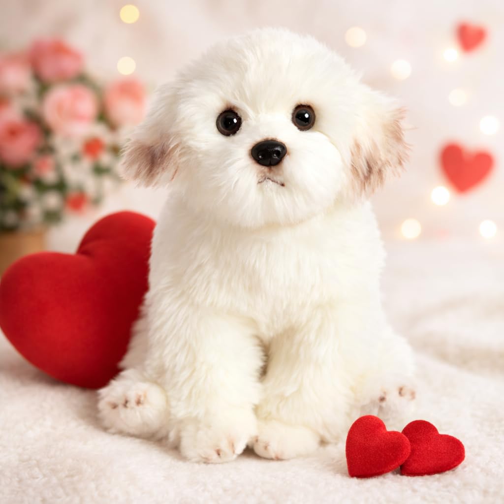 Amazon.co.jp: HollyHOME マルチーズ ぬいぐるみ リアル マルチーズ 犬