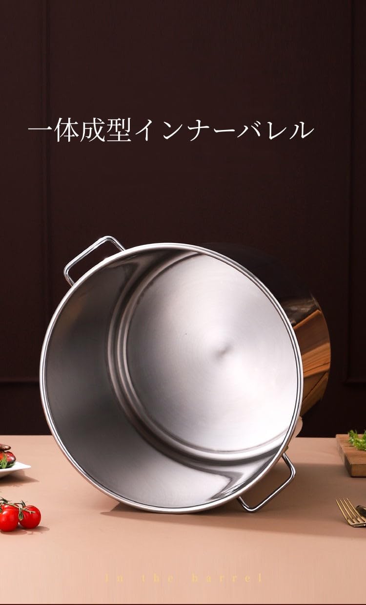 Amazon | 6L-60L寸胴鍋 電磁調理器 ガスコンロ保存容器 高速熱伝導