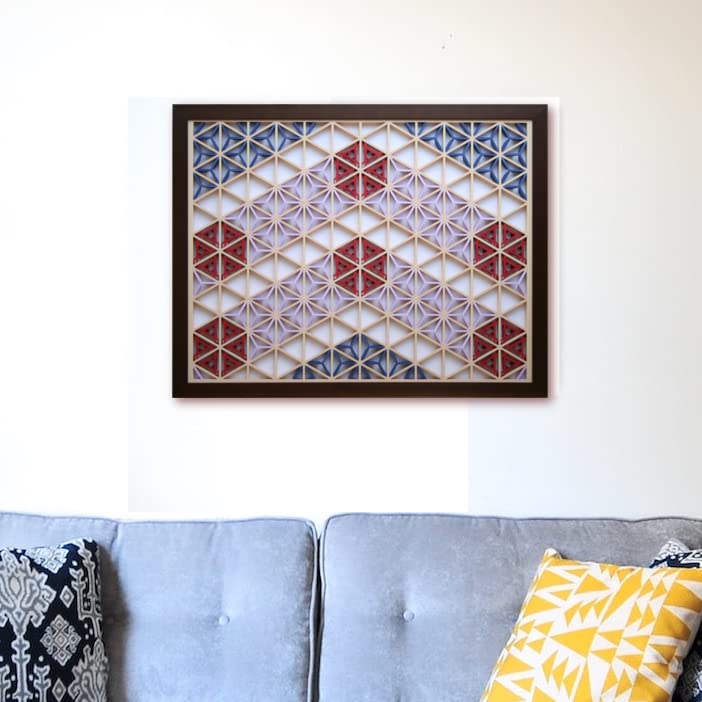 Amazon.co.jp: 組子色彩葉 【江戸駒形2号】 和風アートパネル