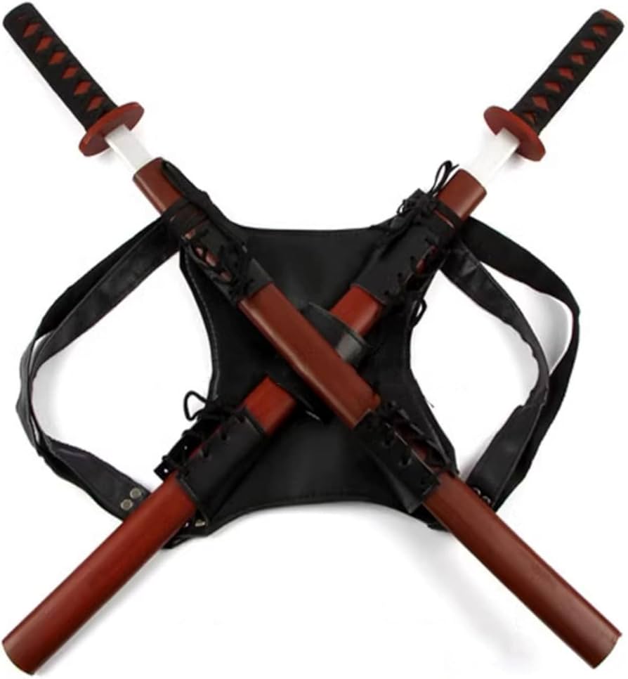 Amazon.co.jp: 【Azuiblc】日本刀 刀2本＋背掛け 木製 75cm 子供用