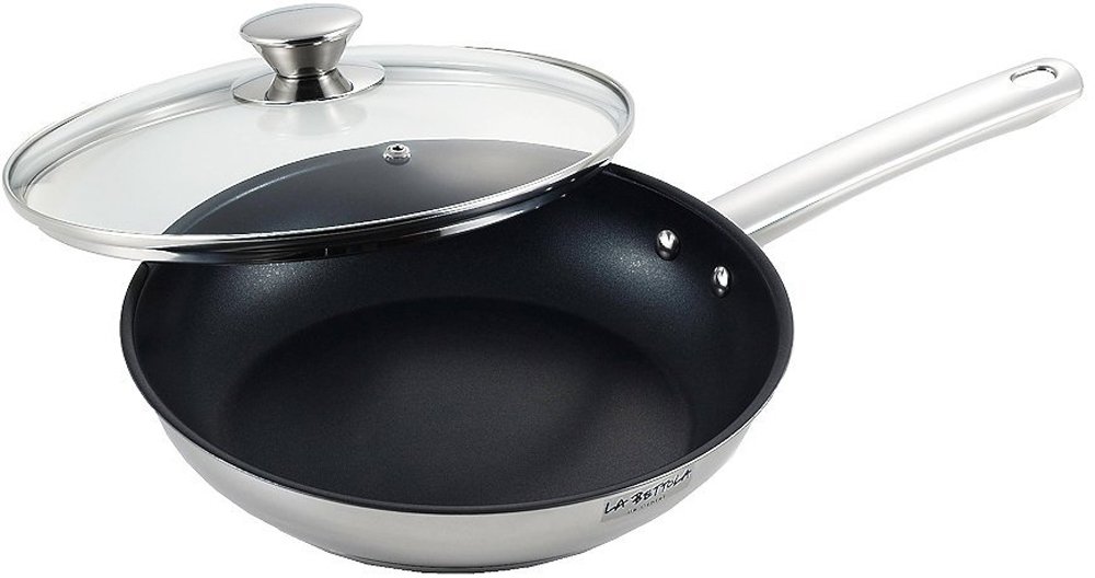 Amazon｜落合 務 IH200V対応 ステンレスフライパン 24cm フタ付 LB-175