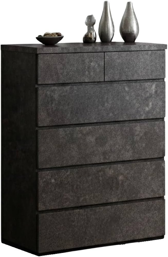 Amazon｜アルファタカバ チェスト 5段 幅80 取っ手なし ブラック 箪笥