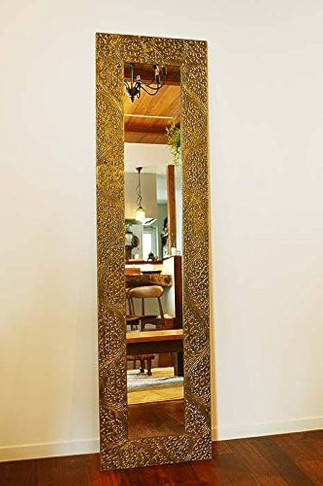 Amazon.co.jp: アジアン バリ 雑貨 ♪ゴールドマークの姿見♪ おしゃれ