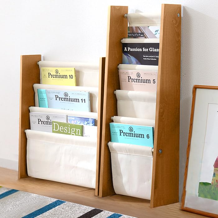 Amazon｜天然木マガジンラック 木製マガジンラック 5段ブックスタンド