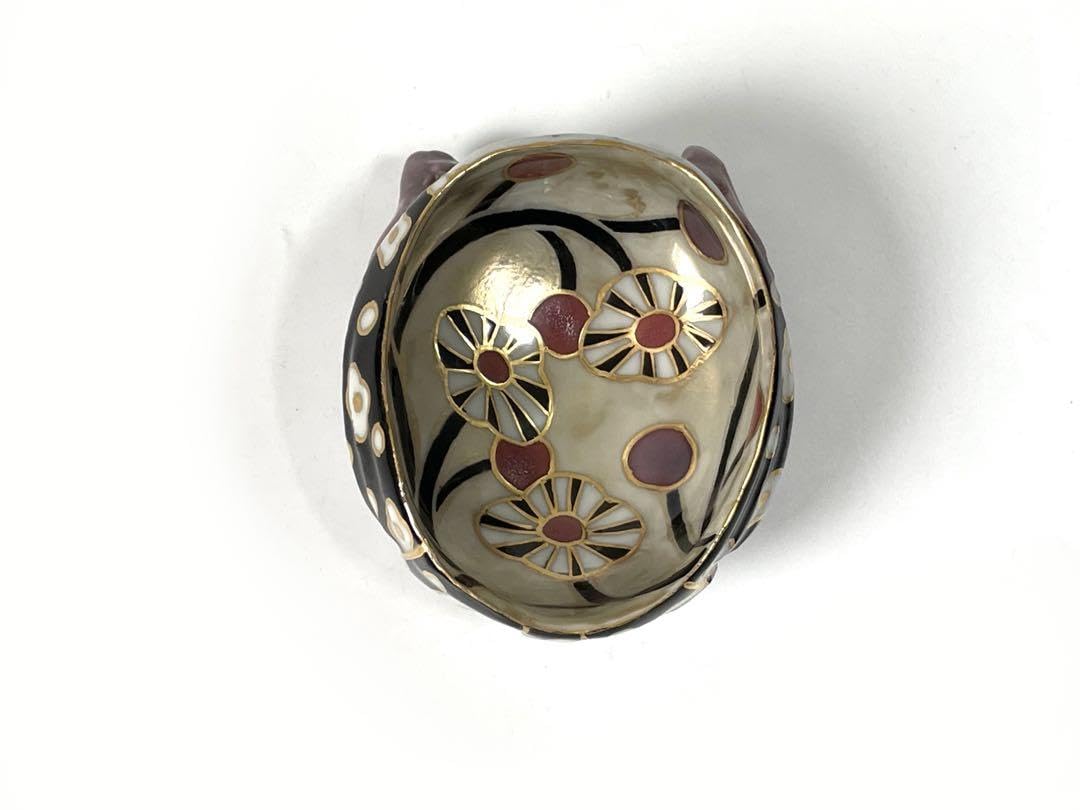 Amazon.co.jp: 陶芸家 人気作家 植葉香澄 ネコトリ型ポピー文 盃 ねこ