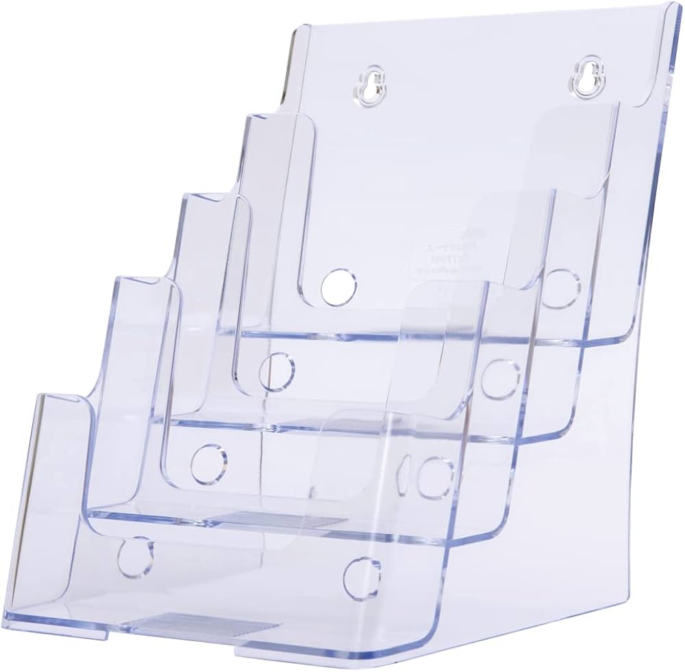 Amazon | ツーウェイパンフレット立て 透明 A5 4段 【 卓上 壁掛け