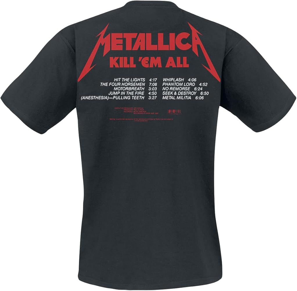 Amazon | METALLICA KILL EM ALL オフィシャルバンドTシャツ(黒) (S