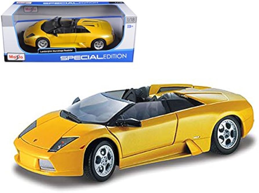 Maisto Lamborghini Murcielago Roadster Yellow 1/18 Model Car