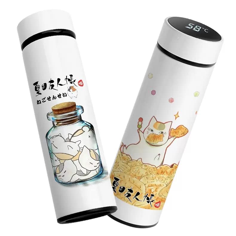 Amazon.co.jp: 夏目友人帳 水筒 カップ 温度表示 魔法瓶 ニャンコ先生