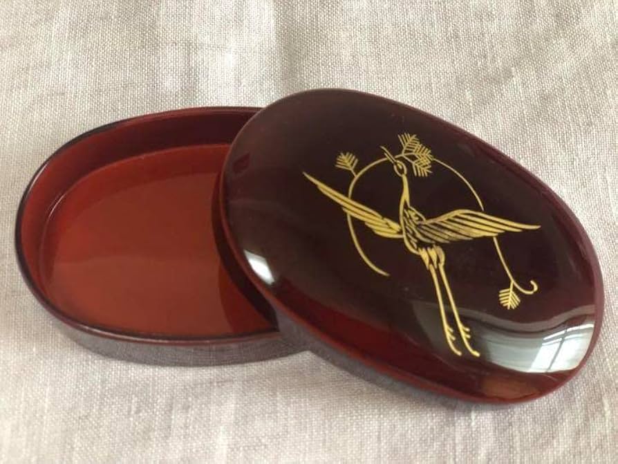 Amazon.co.jp: ／／箱あり輪島塗 楊枝入れ 鶴 小物入れ 漆塗 漆器