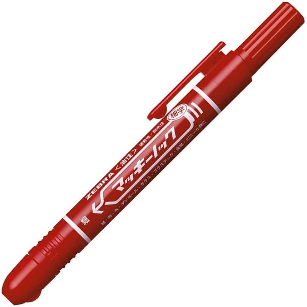 Amazon | ゼブラ 油性ペン マッキーノック 細字 赤 P-YYSS6-R | 油性