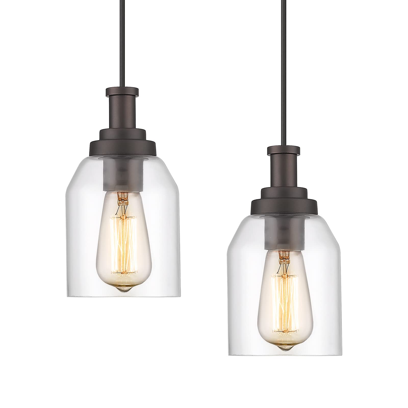 zeyu 2 Pack Farmhouse Pendant Light Fixtures, Industrial Hanging