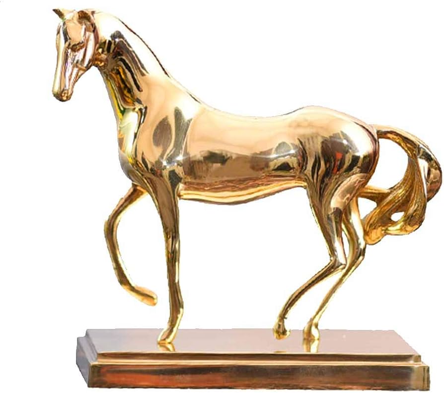 Amazon.co.jp: 純粋な銅の馬の装飾品の馬、成功への馬、黄金の光の豪華