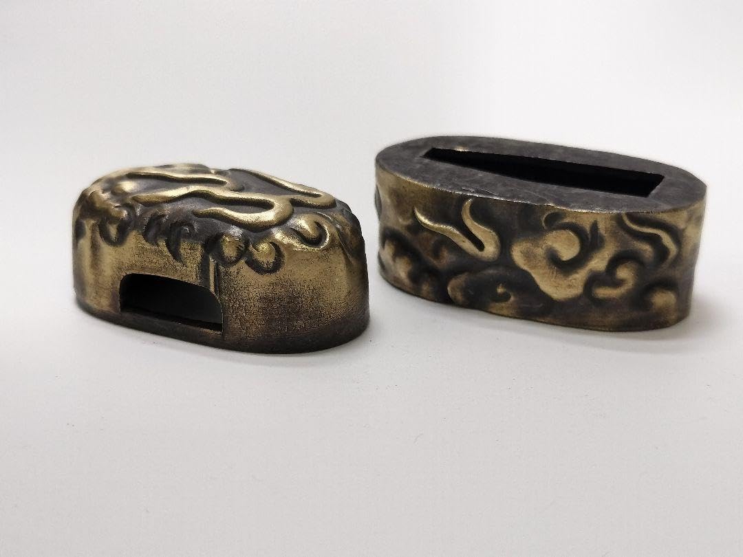 Amazon.co.jp: YT17 日本刀装具 縁頭 炎紋図 銅製 現代品 刀剣美術