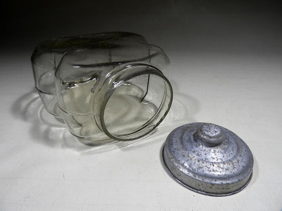 Amazon.co.jp: 珍 駄菓子屋 硝子瓶 瓢箪型 アルミ蓋 高さ22cm 気泡硝子