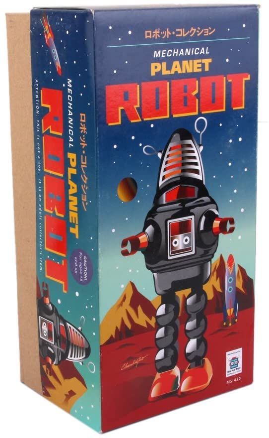 Amazon.co.jp: レトロ ブリキ製 玩具 ネジ巻式 ロボット （レッド