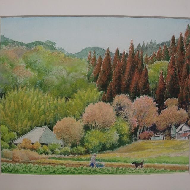 絵画「里山は実りの秋」 水彩画 2024 絵画「里山は実りの秋」 水彩画