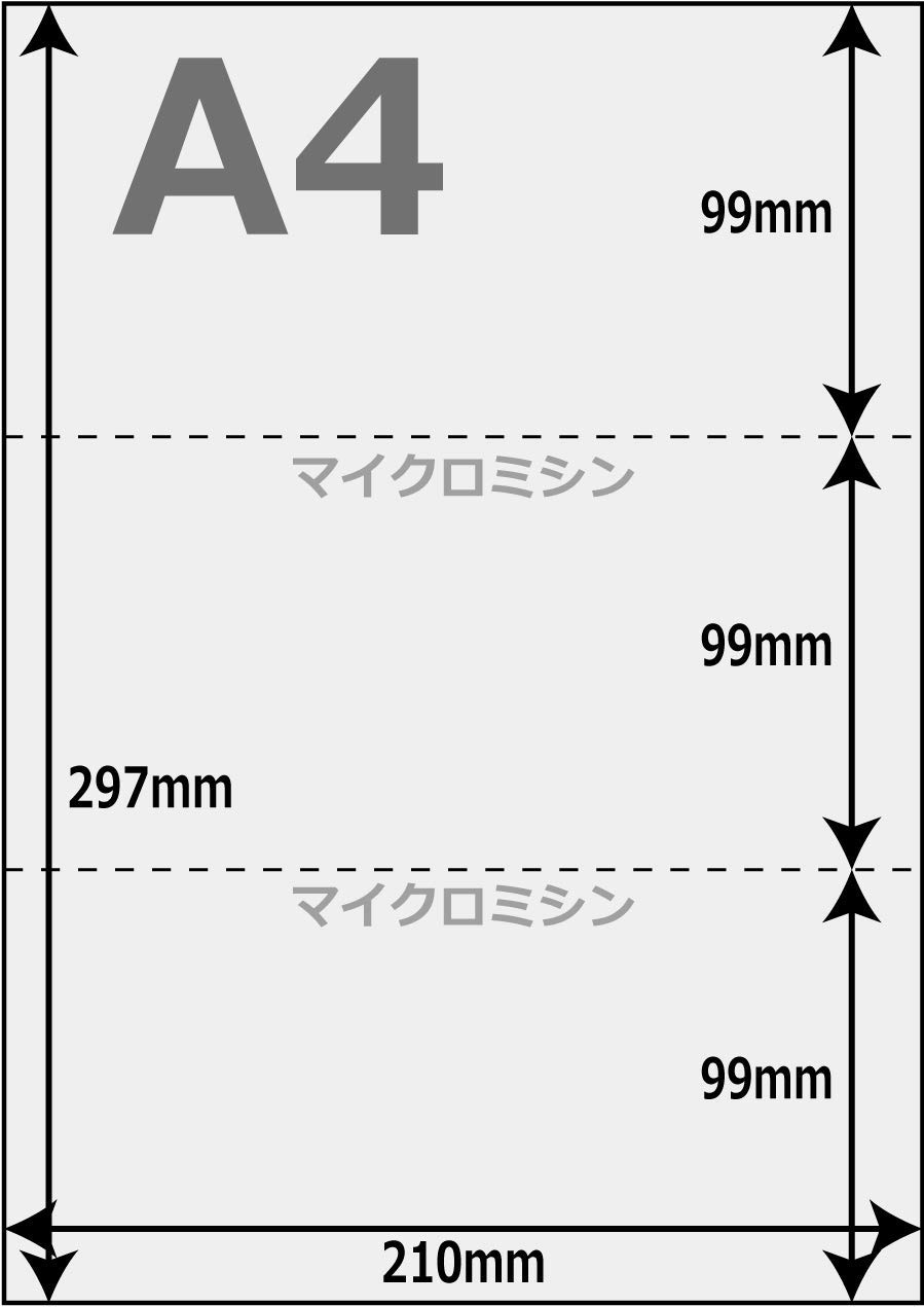 Amazon | denkon A4 白紙 カット紙 3分割 マイクロミシン目入 プリンタ