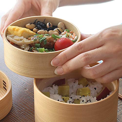Amazon｜大館工芸社 秋田杉 「 曲げわっぱ 」 弁当箱 二ツ重丸弁当