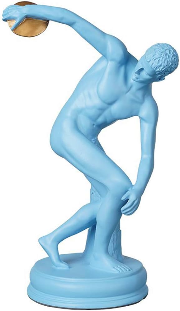 Amazon.co.jp: 円盤投げの投手像と彫刻の装飾、男性アスリートギリシャ