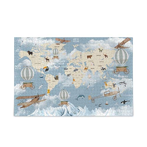 Amazon | LA ROSE ジグソーパズル 動物 世界地図 北欧 オシャレ 500