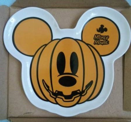 Amazon | ミッキーマウス 顔型プレートH ハロウィン オレンジ 皿