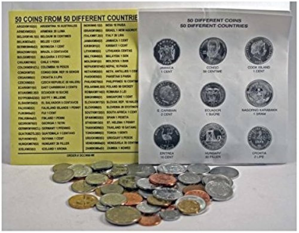 50 DIFFERENT UNCIRCULATED COINS FROM 50 DIFFERENT COUNTRIES,mint