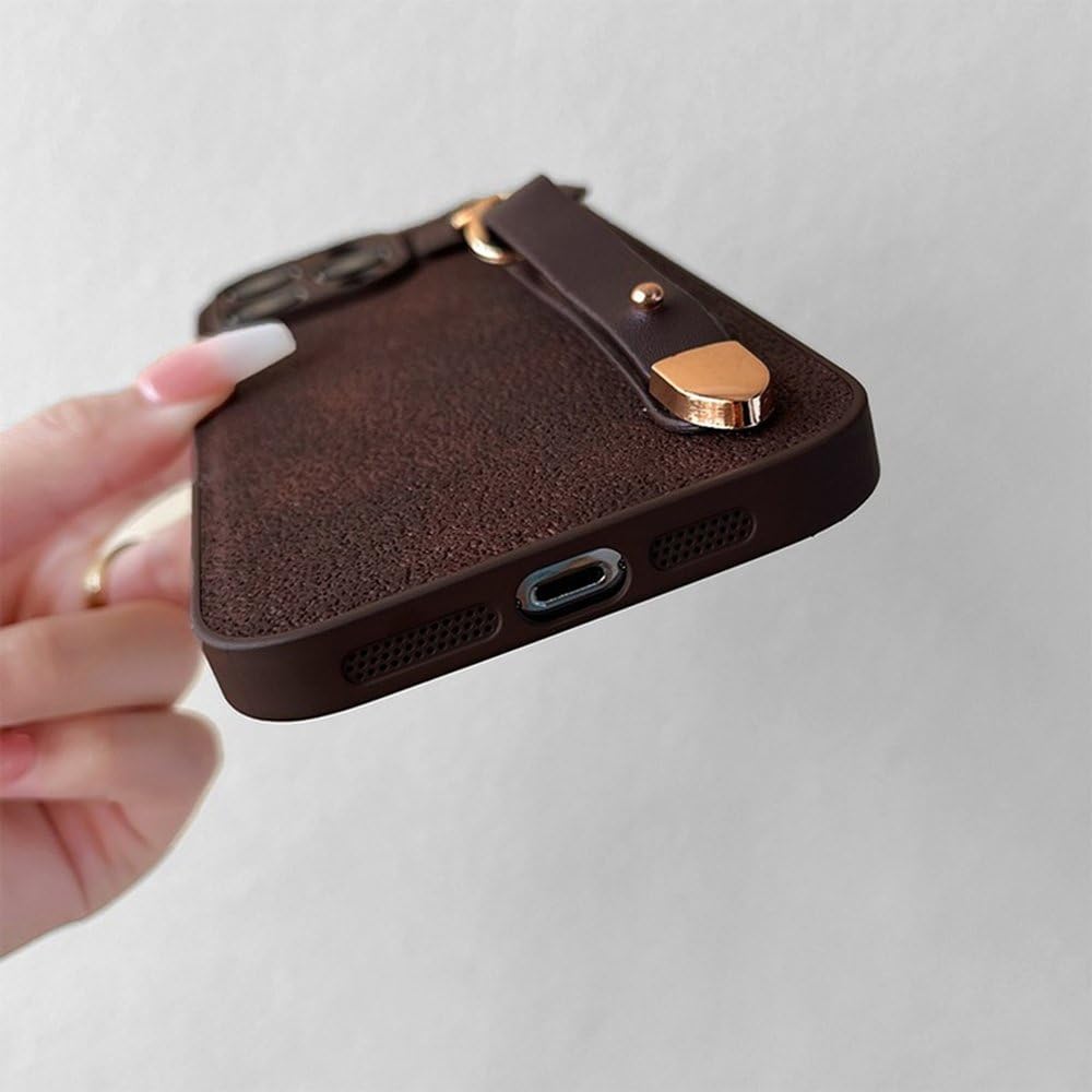 Amazon.co.jp: レザーパターン リストストラップケース iPhone用 16 15