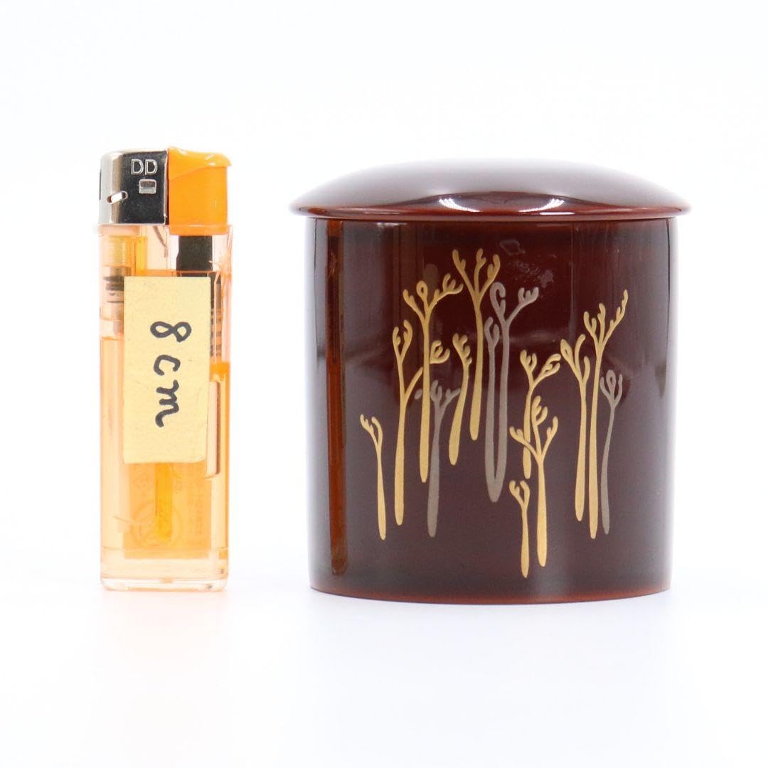 Amazon.co.jp: 竹内幸斎作 蕨蒔絵 金輪寺 茶器 溜塗 共箱 茶道具 C42