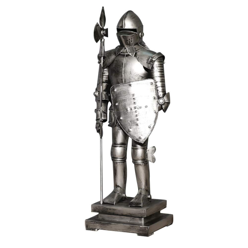 Amazon.co.jp: 創造的な古代ローマの戦士の彫刻手作りの鉄の鎧武士の像