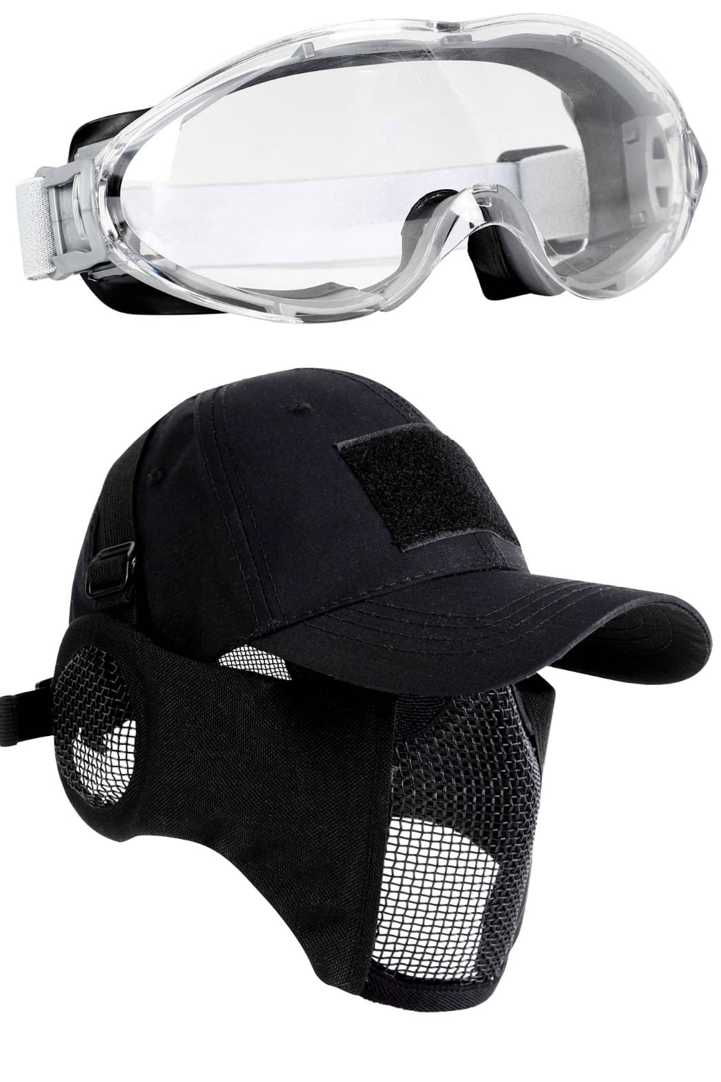 Amazon.co.jp: [Roof Ren] サバゲー マスク ゴーグル 帽子 装備 セット