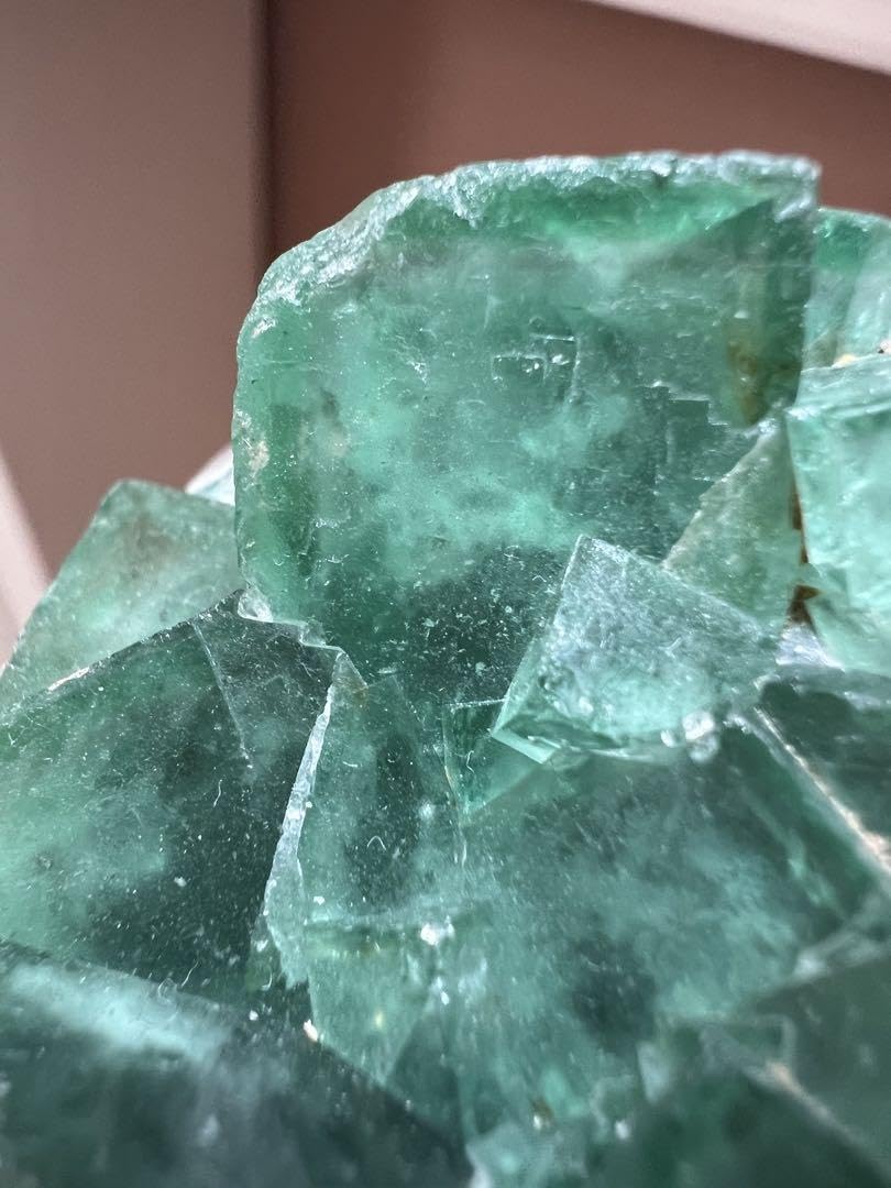 ALLSALE☆雪をかぶったような淡いグリーンフローライト原石クラスター