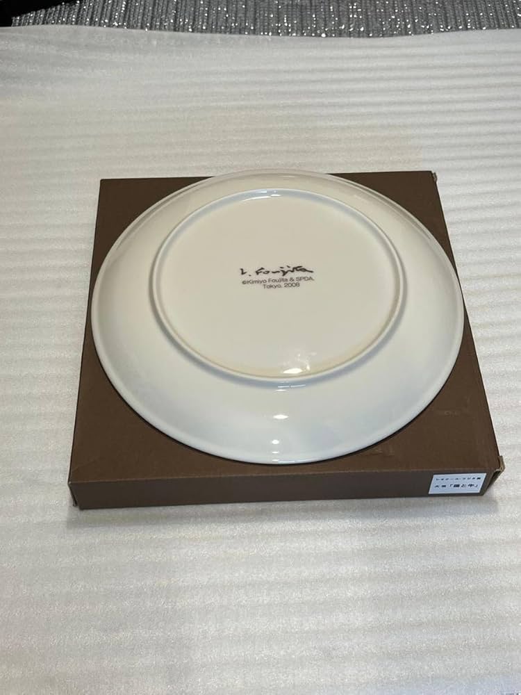 Amazon.co.jp: 藤田嗣治の飾絵皿 レオナール・フジタ 大皿 「猫と牛