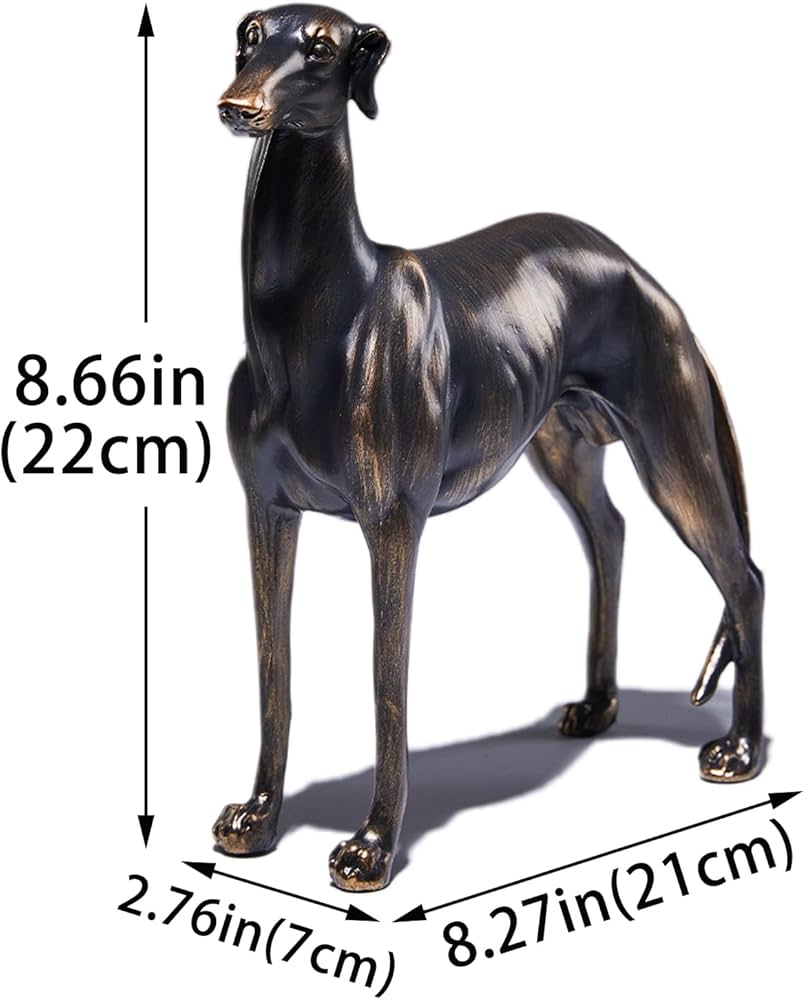 Amazon.co.jp: SHENGTIAN 大型樹脂グレイハウンド像、アンティーク