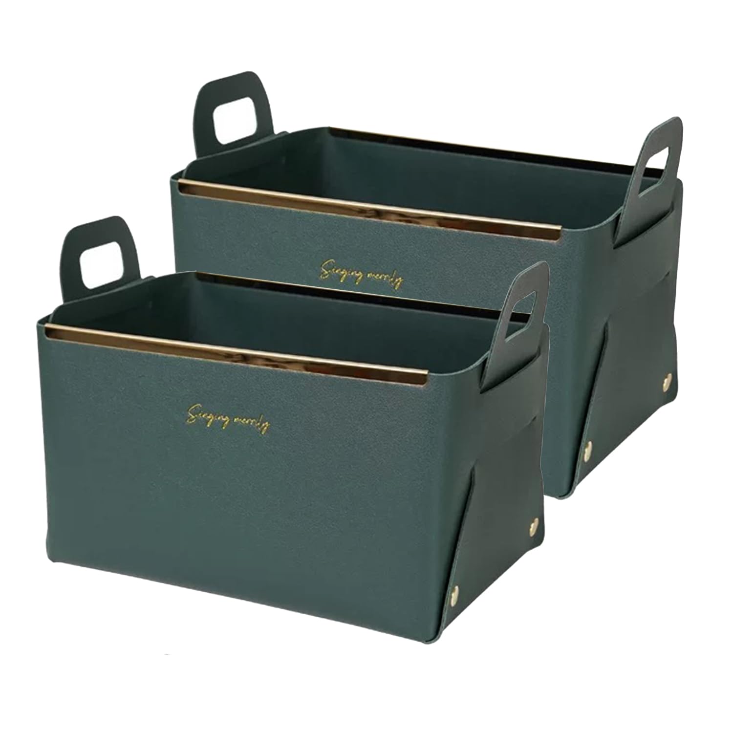 Amazon.com: Decorative Faux Leather Basket,Small Catchall Basket