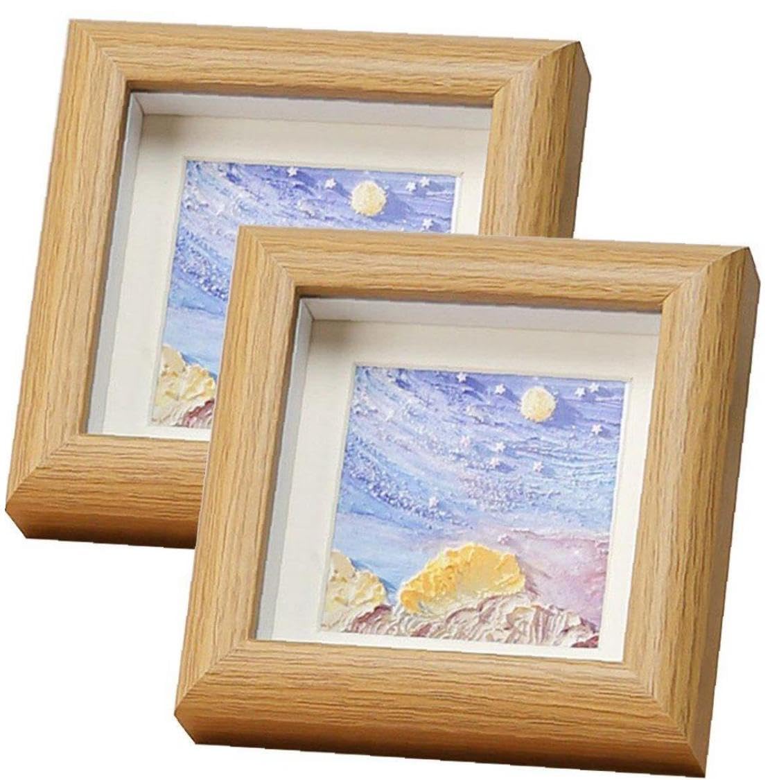 Amazon.co.jp: ミニ 額縁 フレーム 木製 レトロ スクエア フォト